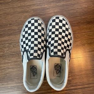 Black and white checkered Vans